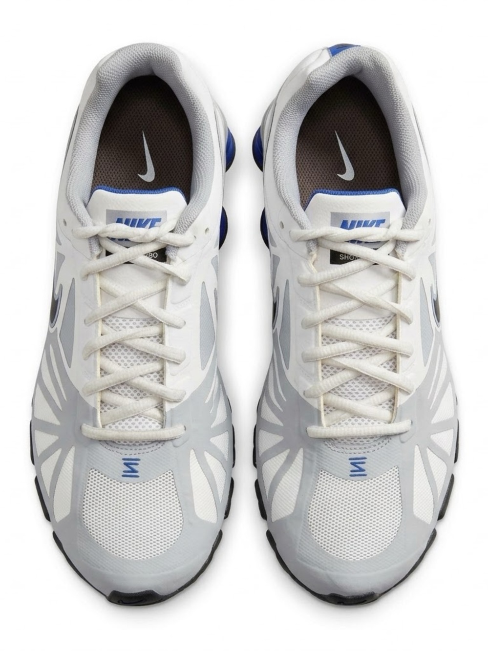 Nike Shox Turbo 14 Mens Athletic Shoes White Royal Blue Silver Size 9.5